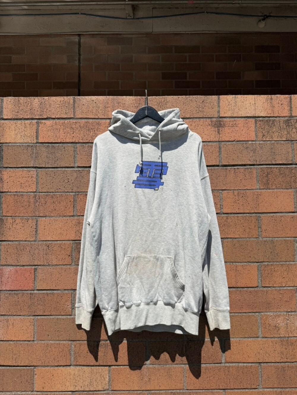 Y2K Alphanumeric Grey Blue Vintage Skate Sweatshirt Hoodie A# 1998 Adapt DC